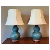 Pair of 24 Inch Ceramic Table Lamps with Shades