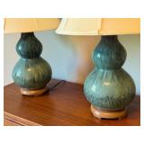 Pair of 24 Inch Ceramic Table Lamps with Shades