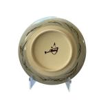 10" Hand-Painted Decorative Ceramic Plate with Gold Detailing and Display Stand