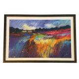 Framed Signed Art Print Vibrant LandscapeÂ 