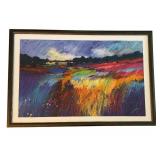 Framed Signed Art Print Vibrant LandscapeÂ 