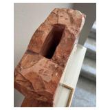 Southwest Style Mosaic Stone Vase Art on Metal Stand