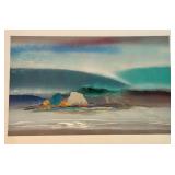 Maurice Rodrigue Signed Mixed Media Artwork Shoreline 1/1, Framed
