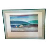 Maurice Rodrigue Signed Mixed Media Artwork Shoreline 1/1, Framed