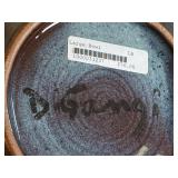 Signed Artisan Pottery Bowl by DiGiangi, 12 Inch Decorative Stoneware