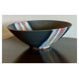 Signed Artisan Pottery Bowl by DiGiangi, 12 Inch Decorative Stoneware