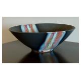 Signed Artisan Pottery Bowl by DiGiangi, 12 Inch Decorative Stoneware