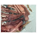Original Artisan Mixed Media Fiber Art in Acrylic Frame