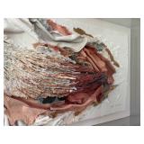 Original Artisan Mixed Media Fiber Art in Acrylic Frame