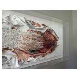 Original Artisan Mixed Media Fiber Art in Acrylic Frame