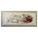 Original Artisan Mixed Media Fiber Art in Acrylic Frame