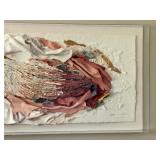 Original Artisan Mixed Media Fiber Art in Acrylic Frame