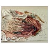 Original Artisan Mixed Media Fiber Art in Acrylic Frame