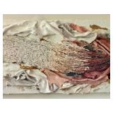 Original Artisan Mixed Media Fiber Art in Acrylic Frame