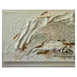 Original Artisan Mixed Media Fiber Art in Acrylic Frame