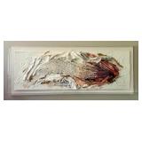 Original Artisan Mixed Media Fiber Art in Acrylic Frame
