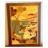 Pair of Italian Wood Inlay Marquetry Wall Art Pictures