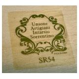 Pair of Italian Wood Inlay Marquetry Wall Art Pictures