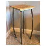 Modern Metal Plant Stand with Curly Maple Top