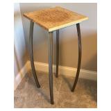 Modern Metal Plant Stand with Curly Maple Top