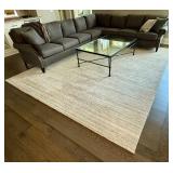 Large Neutral Area Rug 109 x 144 Inches Plush Texture