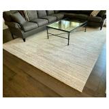 Large Neutral Area Rug 109 x 144 Inches Plush Texture