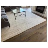 Large Neutral Area Rug 109 x 144 Inches Plush Texture
