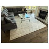 Large Neutral Area Rug 109 x 144 Inches Plush Texture