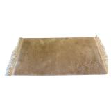 Plush Area Rug with Embossed Leaf Pattern, 57 x 27 Inches