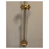 56 Inch Brass and Lucite Floor Lamp with Double Socket