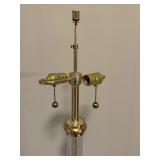 56 Inch Brass and Lucite Floor Lamp with Double Socket