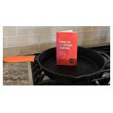 Legend Cast Iron Skillet 12 Inch with Red Silicone Handle and Care Booklet