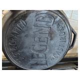 Legend Cast Iron Skillet 12 Inch with Red Silicone Handle and Care Booklet