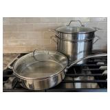 Calphalon Stainless Steel Cookware Set: 3 Qt Saute Pan and 8 Qt Sauce Pot with Lids