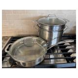 Calphalon Stainless Steel Cookware Set: 3 Qt Saute Pan and 8 Qt Sauce Pot with Lids