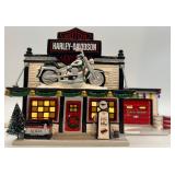Department 56 Harley-Davidson Ceramic Lighted Dealership Village Set with Motorcycles