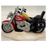 Department 56 Harley-Davidson Ceramic Lighted Dealership Village Set with Motorcycles