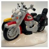 Department 56 Harley-Davidson Ceramic Lighted Dealership Village Set with Motorcycles