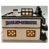 Department 56 Harley-Davidson Ceramic Lighted Dealership Village Set with Motorcycles