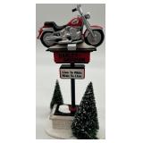 Department 56 Set of 4 Harley-Davidson Motorcycle Holiday Ceramic Figurines
