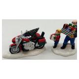 Department 56 Set of 4 Harley-Davidson Motorcycle Holiday Ceramic Figurines