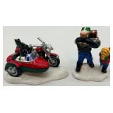 Department 56 Set of 4 Harley-Davidson Motorcycle Holiday Ceramic Figurines
