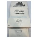 Department 56 Snow Village Warming House with Skaters and Skiers Handpainted Ceramic Set