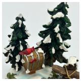 Department 56 Winter Village River and Bridge Resin Miniature Set with Snowy Trees