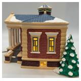 Department 56 Village Public Library Ceramic Lighted Building with Bookmobile and Figures