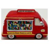 Department 56 Village Public Library Ceramic Lighted Building with Bookmobile and Figures