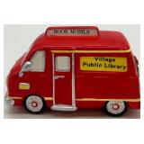 Department 56 Village Public Library Ceramic Lighted Building with Bookmobile and Figures