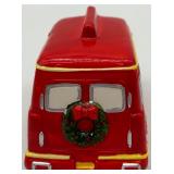 Department 56 Village Public Library Ceramic Lighted Building with Bookmobile and Figures