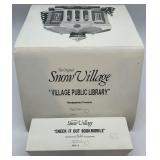 Department 56 Village Public Library Ceramic Lighted Building with Bookmobile and Figures