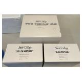 Department 56 Snow Village Airplane Figurines Set Spirit Yellow Blue Planes